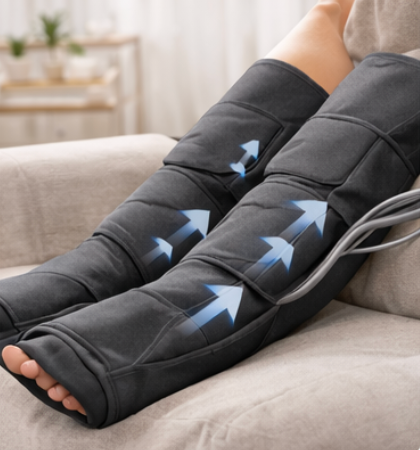 Air Compression Leg Massager for Circulation & Pain Relief (Calf & Foot Boots with Remote)